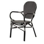 Καρέκλα Κήπου  BOALI Μαύρο/Λευκό Αλουμίνιο/Rattan 41x45x92cm