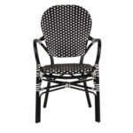 Καρέκλα Κήπου  BOALI Μαύρο/Λευκό Αλουμίνιο/Rattan 41x45x92cm