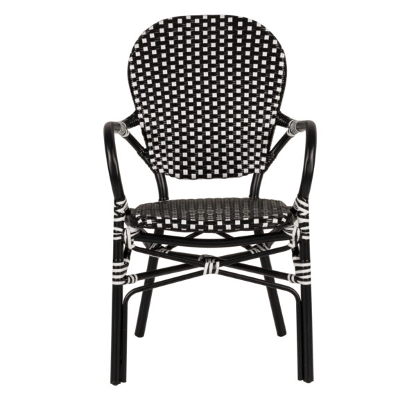 Καρέκλα Κήπου  BOALI Μαύρο/Λευκό Αλουμίνιο/Rattan 41x45x92cm