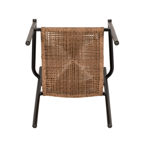 Πολυθρόνα Κήπου  INGA Μαύρο/Φυσικό Αλουμίνιο/Rattan 55.5x50x77.5cm