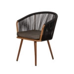 Πολυθρόνα Κήπου  LOFOI Μαύρο/Καφέ Αλουμίνιο/Rattan 60x62x81cm