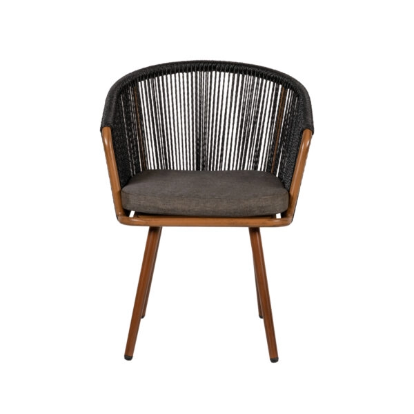 Πολυθρόνα Κήπου  LOFOI Μαύρο/Καφέ Αλουμίνιο/Rattan 60x62x81cm