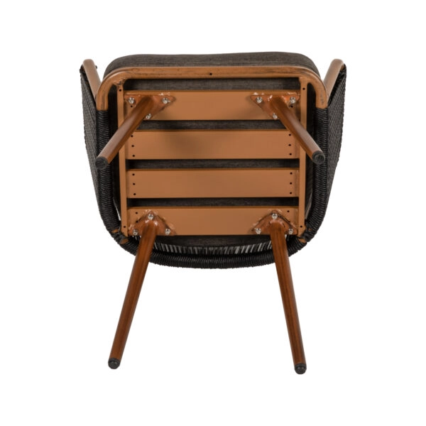 Πολυθρόνα Κήπου  LOFOI Μαύρο/Καφέ Αλουμίνιο/Rattan 60x62x81cm