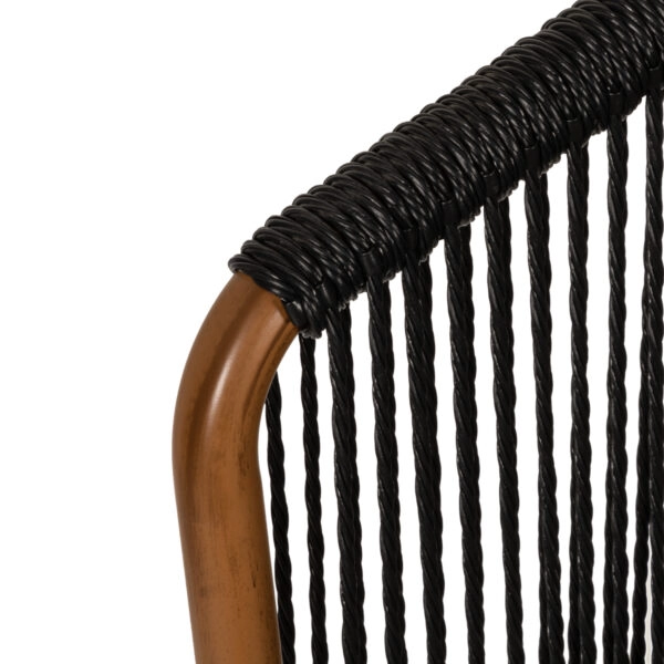 Πολυθρόνα Κήπου  LOFOI Μαύρο/Καφέ Αλουμίνιο/Rattan 60x62x81cm