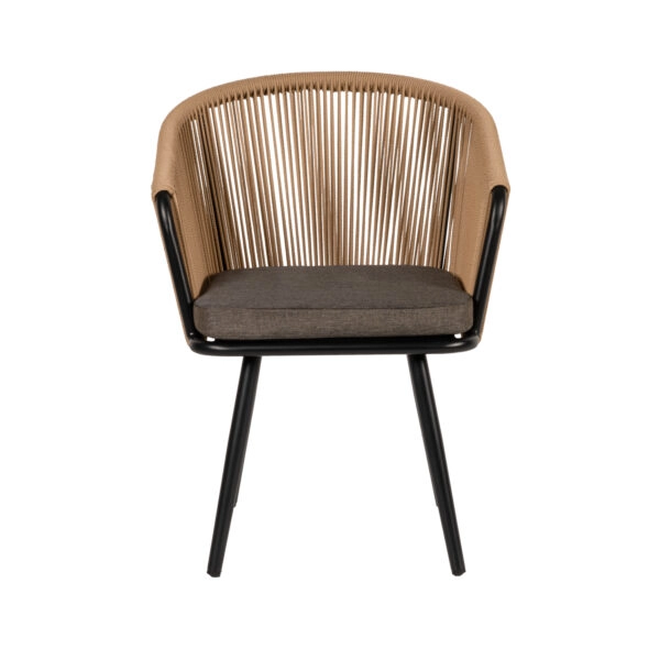 Πολυθρόνα Κήπου LOFOI Μαύρο/Καφέ Αλουμίνιο/Rattan 60x62x81cm