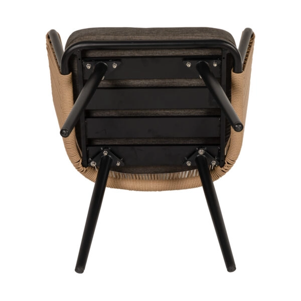 Πολυθρόνα Κήπου LOFOI Μαύρο/Καφέ Αλουμίνιο/Rattan 60x62x81cm