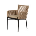 Πολυθρόνα Κήπου  BLUENILE Μπεζ/Μαύρο Αλουμίνιο/Rattan 56x60x83cm