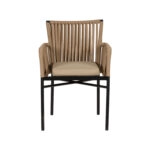Πολυθρόνα Κήπου  BLUENILE Μπεζ/Μαύρο Αλουμίνιο/Rattan 56x60x83cm