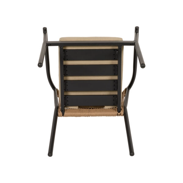 Πολυθρόνα Κήπου  MANDRAKA Μαύρο/Φυσικό Αλουμίνιο/Rattan 57x61x78cm