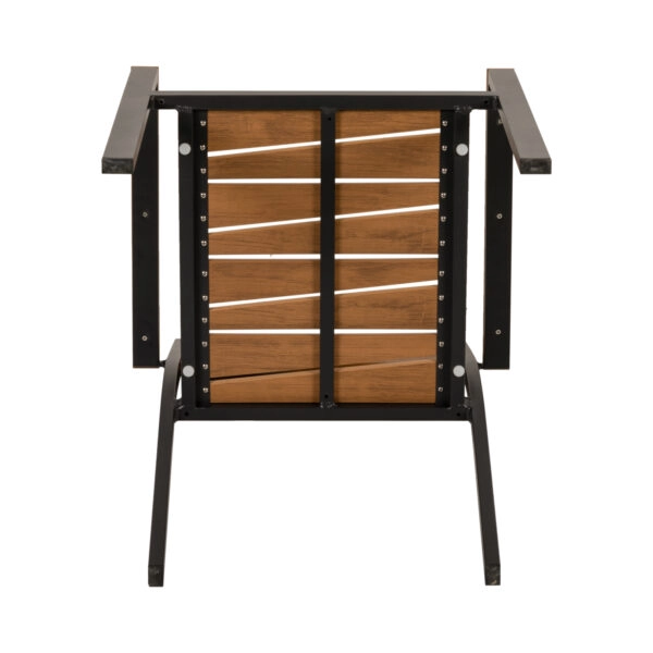 Πολυθρόνα Κήπου  OUZOUD Γκρι/Καρυδί Αλουμίνιο/Ξύλο 57x57x84cm