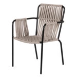 Πολυθρόνα Κήπου DAYA Γκρι/Μαύρο Αλουμίνιο/Rattan 57x67x84cm