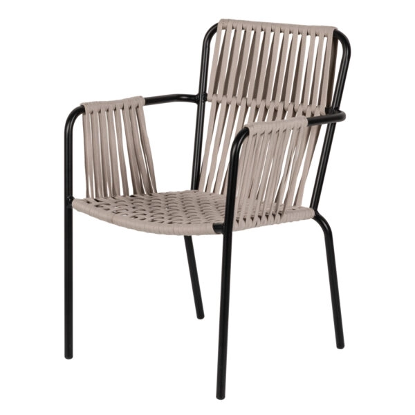 Πολυθρόνα Κήπου DAYA Γκρι/Μαύρο Αλουμίνιο/Rattan 57x67x84cm