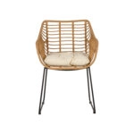 Πολυθρόνα Κήπου  KALAMBO Φυσικό/Μαύρο Αλουμίνιο/Rattan 56x57x81cm