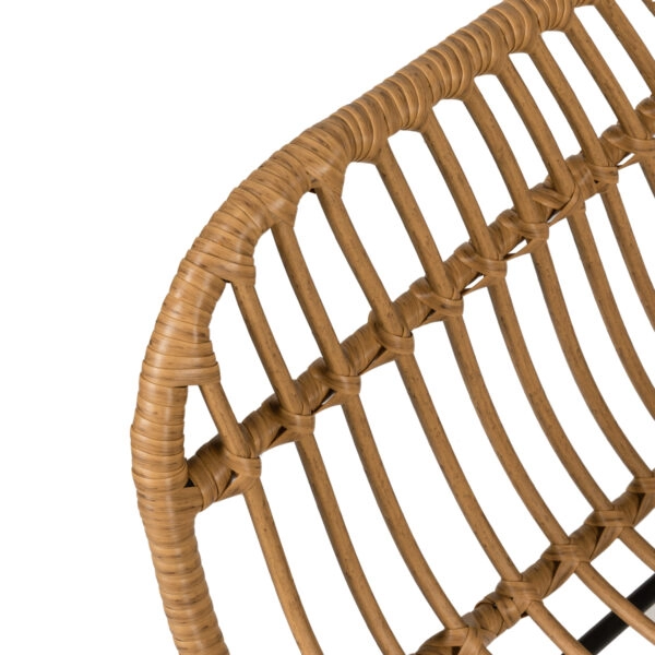 Πολυθρόνα Κήπου  KALAMBO Φυσικό/Μαύρο Αλουμίνιο/Rattan 56x57x81cm