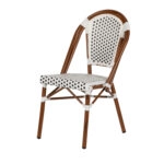 Καρέκλα Κήπου  MUTARAZI Λευκό/Μαύρο Αλουμίνιο/Rattan 50x57x85cm