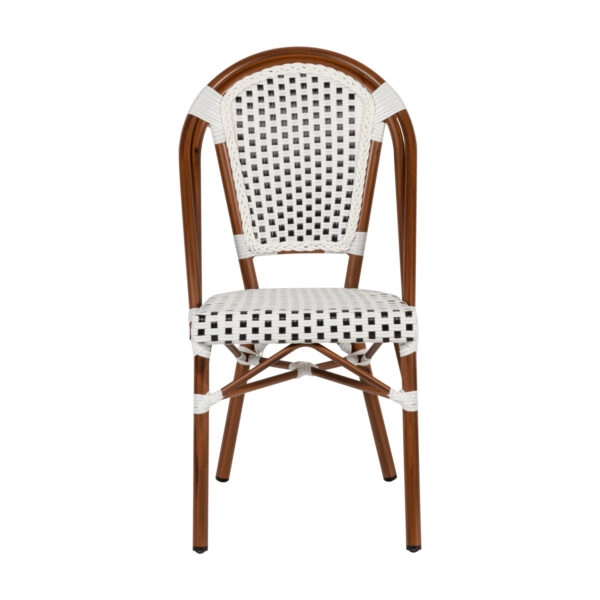 Καρέκλα Κήπου  MUTARAZI Λευκό/Μαύρο Αλουμίνιο/Rattan 50x57x85cm