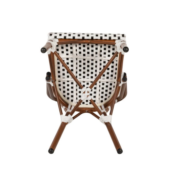 Καρέκλα Κήπου  MUTARAZI Λευκό/Μαύρο Αλουμίνιο/Rattan 50x57x85cm
