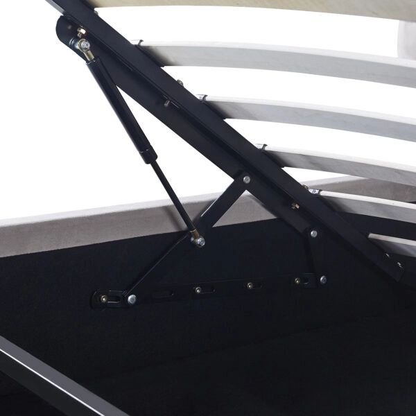 Κρεβάτι Διπλό  ACAENA Γκρι Βελούδο (Στρώμα 160x200cm)