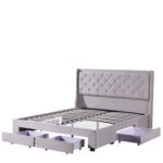 Κρεβάτι Διπλό  ANNONA Ivory Βελούδο (Στρώμα 160x200cm)