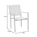 Τραπεζαρία Zacreta-Nares σετ 5τεμ  λευκό-φυσικό 140x80x72.5εκ