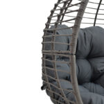 Πολυθρόνα Nestie   wicker rattan γκρι-μεταλλικό γκρι πόδι-γκρι μαξιλάρι 102x80x155εκ