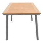 Τραπέζι Griffith  ανθρακί αλουμίνιο και plywood σε φυσική απόχρωση 160x90x74εκ