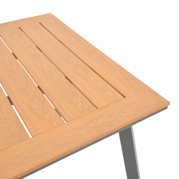 Τραπέζι Griffith  ανθρακί αλουμίνιο και plywood σε φυσική απόχρωση 160x90x74εκ