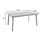 Τραπέζι Griffith  ανθρακί αλουμίνιο και plywood σε φυσική απόχρωση 160x90x74εκ