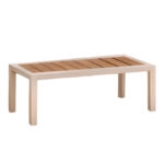 Σαλόνι κήπου Fashionable  σετ 4τμχ ύφασμα μπεζ-λευκό αλουμίνιο-plywood σε φυσική απόχρωση