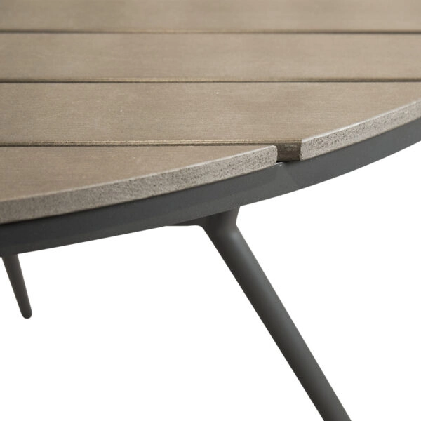 Τραπεζαρία Appa-Moly σετ 5τεμ  αλουμίνιο και plywood σε ανθρακί απόχρωση Φ120x74εκ