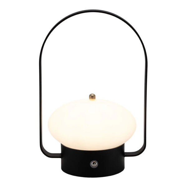 Επιτραπέζιο Φωτιστικό LED Φορητό BARCELONA Με Κουδούνι Ρεσεψιόν/Καλέσματος Μαύρο/Λευκό Μέταλλο/Πλαστικό 13x11x