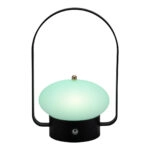 Επιτραπέζιο Φωτιστικό LED Φορητό BARCELONA Με Κουδούνι Ρεσεψιόν/Καλέσματος Μαύρο/Λευκό Μέταλλο/Πλαστικό 13x11x