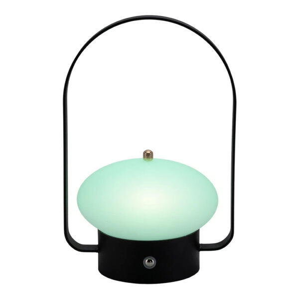 Επιτραπέζιο Φωτιστικό LED Φορητό BARCELONA Με Κουδούνι Ρεσεψιόν/Καλέσματος Μαύρο/Λευκό Μέταλλο/Πλαστικό 13x11x