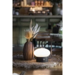 Επιτραπέζιο Φωτιστικό LED Φορητό BARCELONA Με Κουδούνι Ρεσεψιόν/Καλέσματος Μαύρο/Λευκό Μέταλλο/Πλαστικό 13x11x