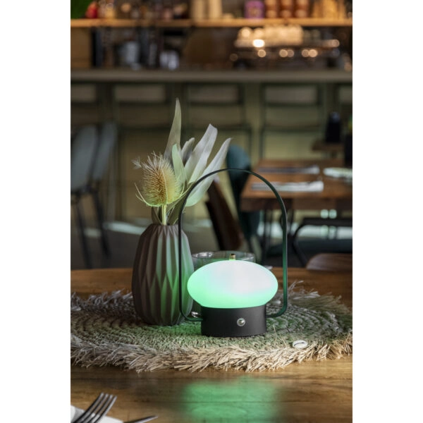 Επιτραπέζιο Φωτιστικό LED Φορητό BARCELONA Με Κουδούνι Ρεσεψιόν/Καλέσματος Μαύρο/Λευκό Μέταλλο/Πλαστικό 13x11x