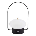 Επιτραπέζιο Φωτιστικό LED Φορητό BARCELONA Με Κουδούνι Ρεσεψιόν/Καλέσματος Μαύρο/Λευκό Μέταλλο/Πλαστικό 13x11x