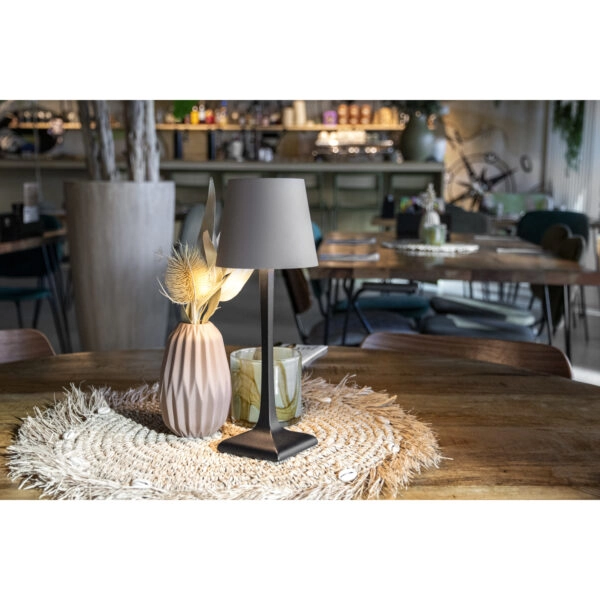 Επιτραπέζιο Φωτιστικό LED Φορητό MILANO Μαύρο/Taupe Αλουμίνιο/Μέταλλο 11x11x28cm