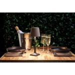 Επιτραπέζιο Φωτιστικό LED Φορητό MILANO Μαύρο/Taupe Αλουμίνιο/Μέταλλο 11x11x28cm