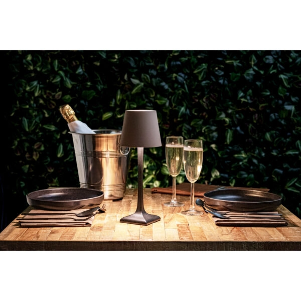 Επιτραπέζιο Φωτιστικό LED Φορητό MILANO Μαύρο/Taupe Αλουμίνιο/Μέταλλο 11x11x28cm