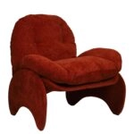 Πολυθρόνα ANANKE Πορτοκαλί Ύφασμα/Μέταλλο/Ξύλο 85x78x84cm