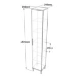 Ντουλάπι-στήλη Aurelius  ανθρακί-μόκα 29.5x29.5x183.6εκ