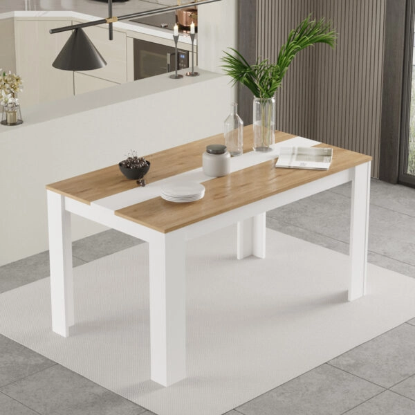 Τραπέζι Sepen  σε φυσική-λευκή απόχρωση 140x80x74εκ