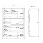 Βιβλιοθήκη Decora  σε φυσικό-λευκό απόχρωση 90x22x123.6εκ