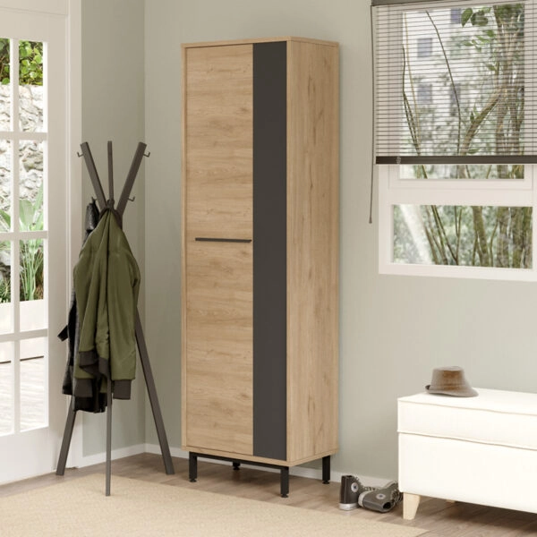 Παπουτσοθήκη Scarpiera  18 ζευγών σε φυσικο-ανθρακι απόχρωση 57.2x35.5x185.6εκ