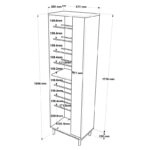 Παπουτσοθήκη Scarpiera  18 ζευγών σε φυσικο-ανθρακι απόχρωση 57.2x35.5x185.6εκ