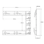 Σύνθετο σαλονιού Compo επιτοίχιο σε oak-λευκό απόχρωση 169,10x25,8x143.5εκ
