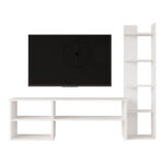 Σύνθετο σαλονιού Perla σε λευκή απόχρωση 120x29.5x41,8εκ