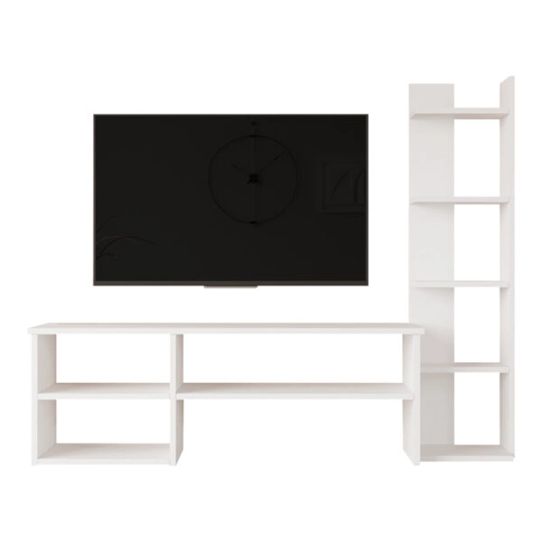 Σύνθετο σαλονιού Perla σε λευκή απόχρωση 120x29.5x41,8εκ