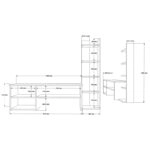 Σύνθετο σαλονιού Perla σε λευκή απόχρωση 120x29.5x41,8εκ