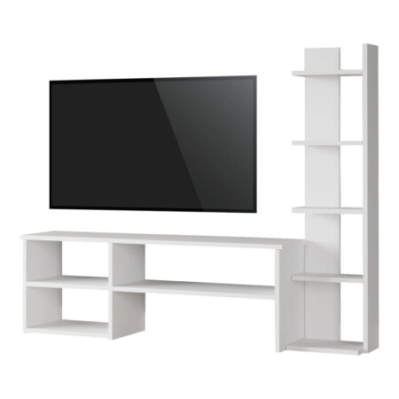 Σύνθετο σαλονιού Perla  σε λευκή απόχρωση 120x29.5x41,8εκ